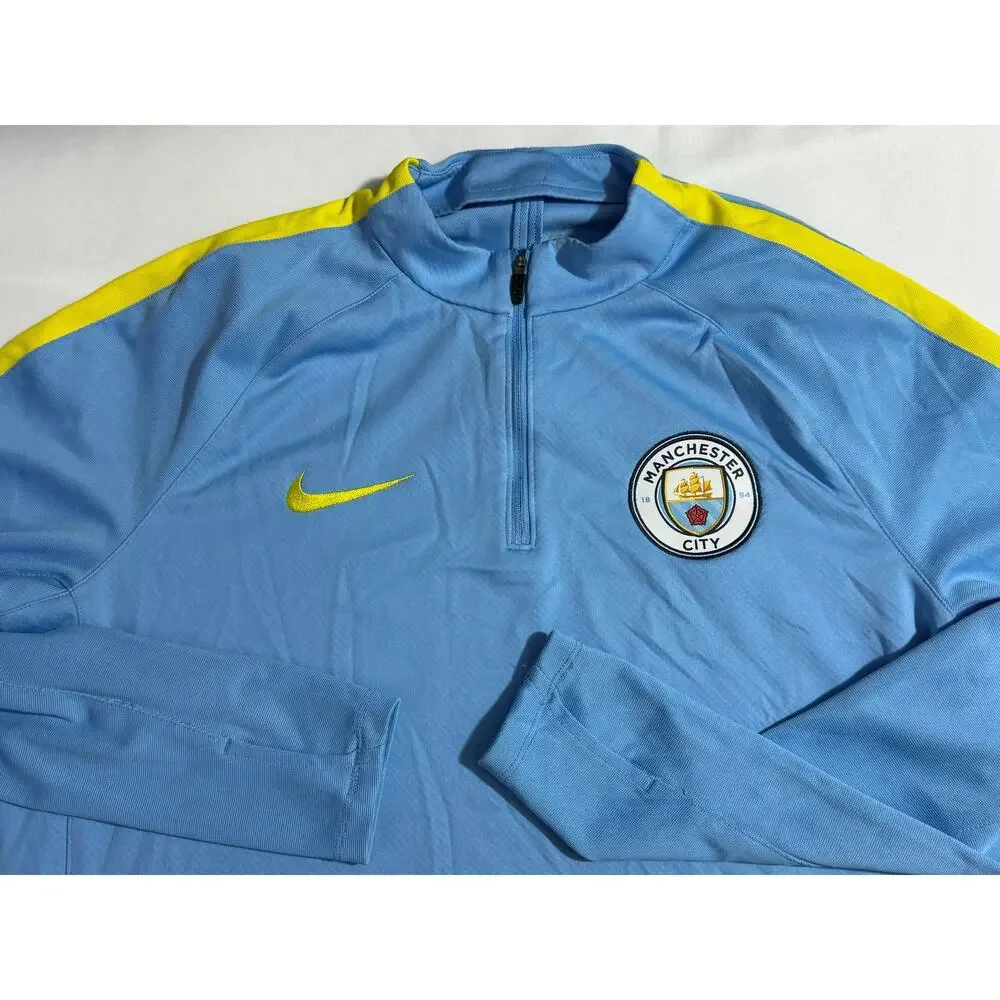 Vintage Manchester City Nike Team Jacket Blue Yellow Men's Large